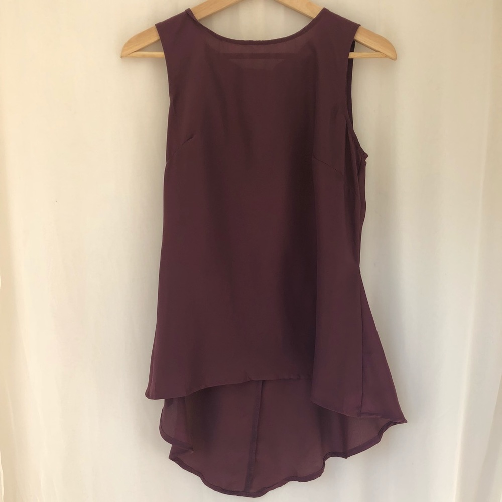 Plum High Low Top - Picture 2 of 5